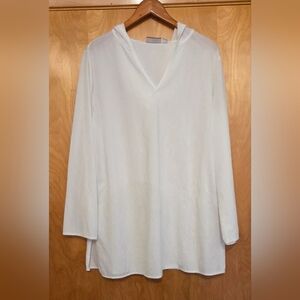 Croft & Barrow Lightweight White V-Neck Swimsuit Cover-up